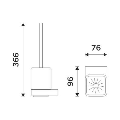 NIMCO NKC 30094KN-90 - Nástenná WC štetka NIKAU biela/matná čierna