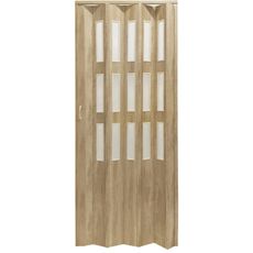 Hopa Plastové zhrňovacie dvere Matrix presklené dub Sonoma 87 x 200 cm
