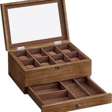 SONGMICS Úložný box na hodinky Vrangle hnedý