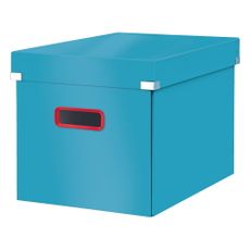 Modrý kartónový úložný box s vekom 32x36x31 cm Click&Store – Leitz