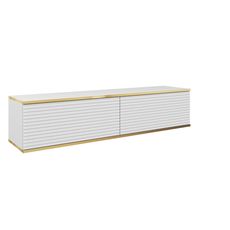 Piaski Závěsný televizní stolek Oro MDF 135 cm  bílý/zlatý