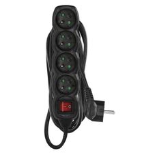 EMOS Prodlužovací kabel s vypínačem a 4 zásuvkami 1,5 mm² KIKOK 5 m černý