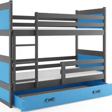 Interbeds Rico poschodová posteľ 200cm x 90cm borovicové drevo sivo-modrá