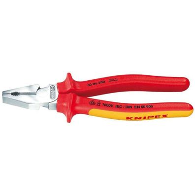 Silové kombinované kliešte 225 mm - VDE 1000V. KNIPEX 02 06 225 - chrómované, viaczložkové objímky