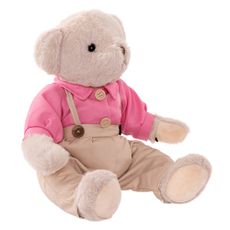 KONDELA Maden Boy Typ 1 plyšový medveď 45 cm smotanová / ružová