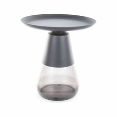 Signal Odkládací stolek Tiffany 50 cm čirý/černý mat