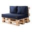 Golden Garden Paletové sedenie GG132 podsedák a vankúš 120cm x 80cm x 15cm modrá