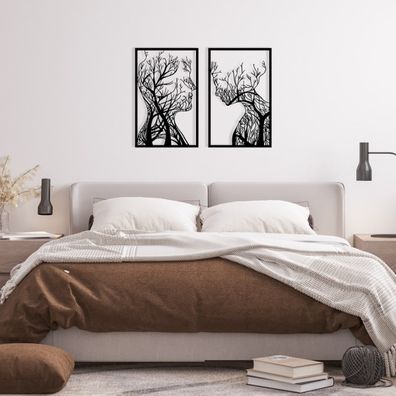 SADA 2x Nástenná dekorácia 86x63 cm strom života kov