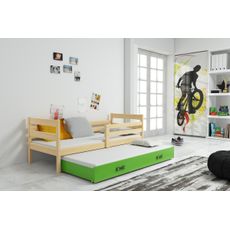 Posteľ s prístelkou ERIK 2 - 200x90cm Borovica - Zelený