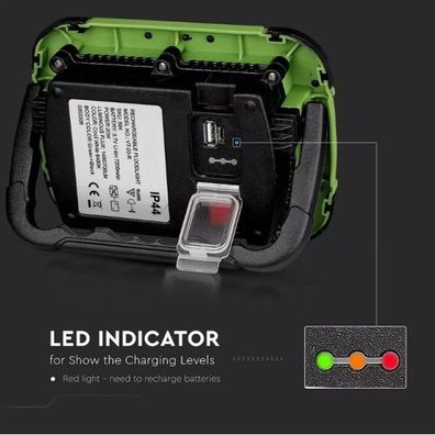 LED Stmievateľný nabíjací reflektor SAMSUNG CHIP + funkcia SOS 20W/3,7V/USB IP44