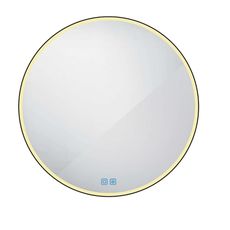 Nimco Zrkadlá - Zrkadlo s LED osvetlením, priemer 70 cm, dotykový senzor, matná čierna ZPC 28001RVX-90