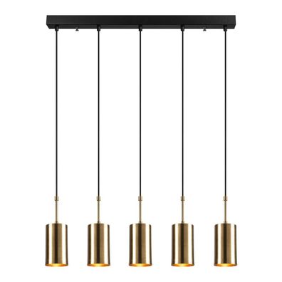 Závesné svietidlo pre 5 žiaroviek v zlatej farbe Opviq lights Kem