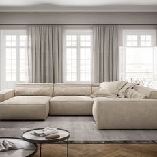Pohovka v tvare U Sirpio XL 360x260 cm manšestrová béžová variabilné