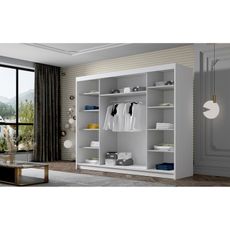 Šatníková skriňa AMBER VII 250 cm - čierna/biela