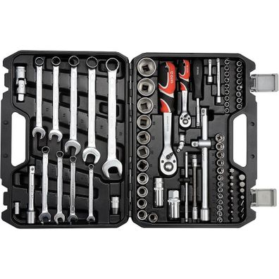 Gola sada s kľúčmi 1/4" a 1/2", 82 dielov - YT-12691
