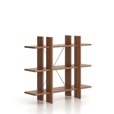 Kancelársky regál nízky krátky SOLID, 1250 x 400 x 1075 mm, orech
