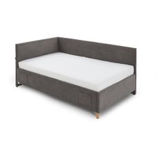 Antracitová rohová detská posteľ s úložným priestorom 90x200 cm Cool – Meise Möbel