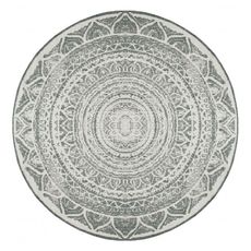 NORTHRUGS Kusový koberec Twin Supreme 104167 Siruma Green/Cream – na von aj na doma - 200x200 (priemer) kruh cm