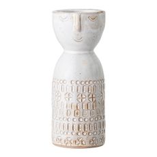 Biela váza z kameniny Bloomingville Geometric