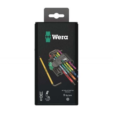 Wera 073599 Nástrčné kľúče 967 SPKL/9 TORX BO Multicolour, BlackLaser (sada 9 ks)
