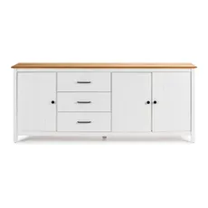Biela nízka komoda z borovicového dreva 190x80 cm Miranda – Marckeric