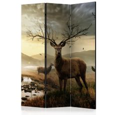 Paraván Deers by mountain stream Dekorhome 135x172 cm (3-dielny)