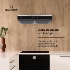 Klarstein Contempo 60, digestor, 60 cm, podskrinkový, 200 m³/h, LED, akryl, nehrdzavejúca oceľ