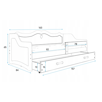 Interbeds Detská posteľ Júlia 160x80 biela + matrac + šuplík