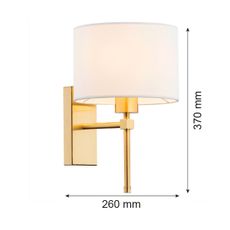 Argon 8048 - Nástenná lampa ABBANO 1xE27/15W/230V mosadz/biela