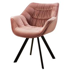 Estila Moderná jedálenská stolička Monzana so staroružovým zamatovým poťahom s čiernymi kovovými nohami 82 cm