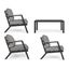 Sivý hliníkový záhradný lounge set pre 4 Harley – Bizzotto
