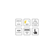 LED Stmievateľná stolná lampa s USB LED/7W/230V 3000K/4000K/5500K biela