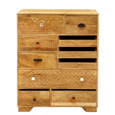 indickynabytok.sk - Komoda Manu 90x115x45 indický masív mango