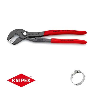 Kliešte na hadicové spony KNIPEX 85 51 250 C, 250 mm - protišmyková rukoväť, atramentovo sivé fosfátované
