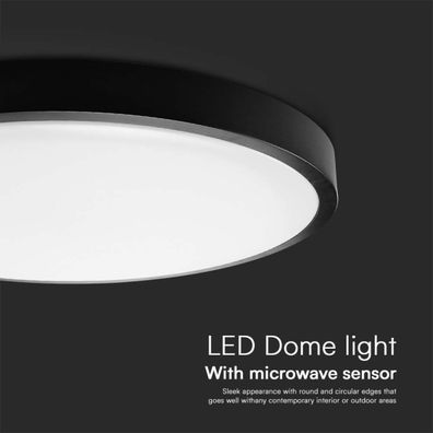 LED Kúpeľňové stropné svietidlo so senzorom LED/24W/230V 4000K IP44 čierna