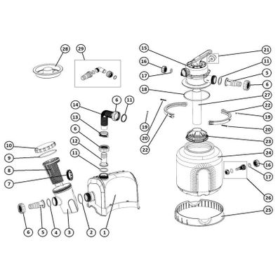 Marimex | Veko predfiltra filtrácie ProStar Plus 6 a ProStar 6000 | 10604309