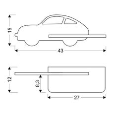 LED Detské nástenné svietidlo s poličkou CAR LED/5W/230V zelená/drevo