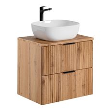 Comad Závěsná skříňka Casad Smile s deskou a umyvadlem dub wotan