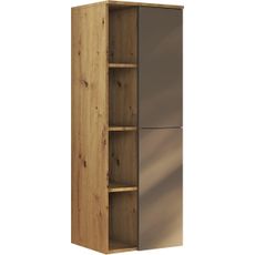 Stylife STREDNE VYSOKÁ SKRINKA, antracitová, farba duba, 50/132/32 cm