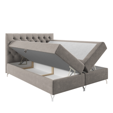 Boxspringová posteľ, 140x200, sivobéžová Taupe látka Velvet, GULIETTE + darček