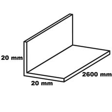 Profil uholníkový PVC šedý 20x20x2600