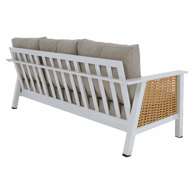 Záhradný 4-dielny set, svetlohnedá/biela/hnedá, aluminium, BABAK