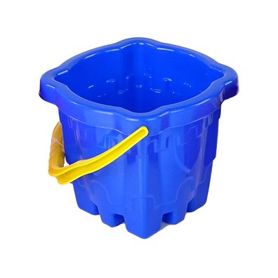 LEAN TOYS Modrý kýblik na piesok v tvare hradu