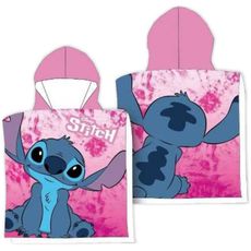 Dievčenská osuška s kapucňou - plážové pončo Lilo & Stitch - 55 x 110 cm
