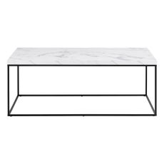 Biely konferenčný stolík s doskou v dekore mramoru 55x110 cm Barossa – Actona