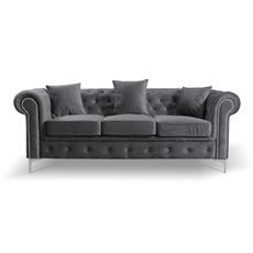 Pohovka Roma Chesterfield III Sivá