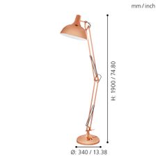Eglo 94705 - Stojaca lampa BORGILLIO 1xE27/60W/230V