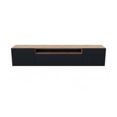 Závesný televízny stolík RTV Remo 180 cm Čierna/Dub artisan