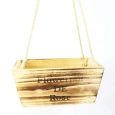 Drevený obal na kvetináč závesný