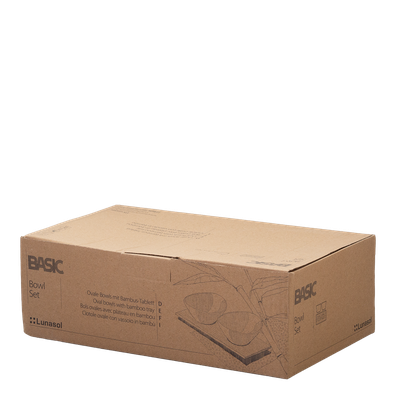 Sada servírovacích misiek na bambusovom podnose (3 ks) -Basic - 451358